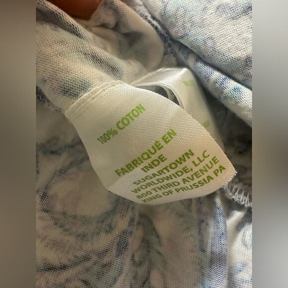 Lilly Pulitzer Blue and White Floral Tiered Swing Cotton Dress Size Large EUC - Picture 6 of 8